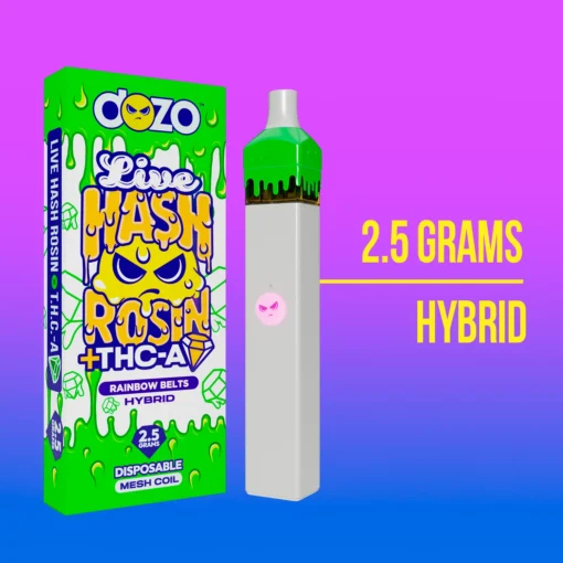 Dozo Live Hash Rosin THC-A Rainbow Belts 2.5G Vape